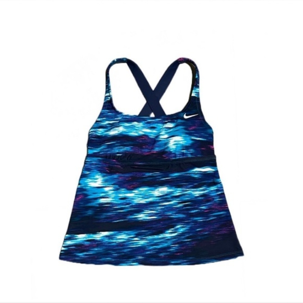 Nike Women's Blur V-Back Tankini Swimsuit Top Size XS Retail $98 NWT